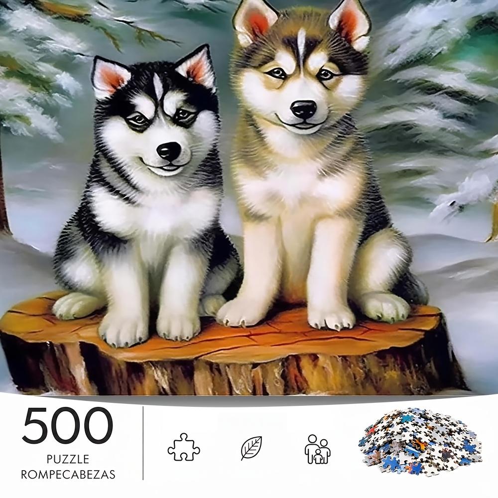 500pcs/Puzzle Game for Training Endurance And Logic - Exquisite Puzzle with Snow Forest Cute Dog on Perch Design, Suitable for Living Room Decor, Bedr