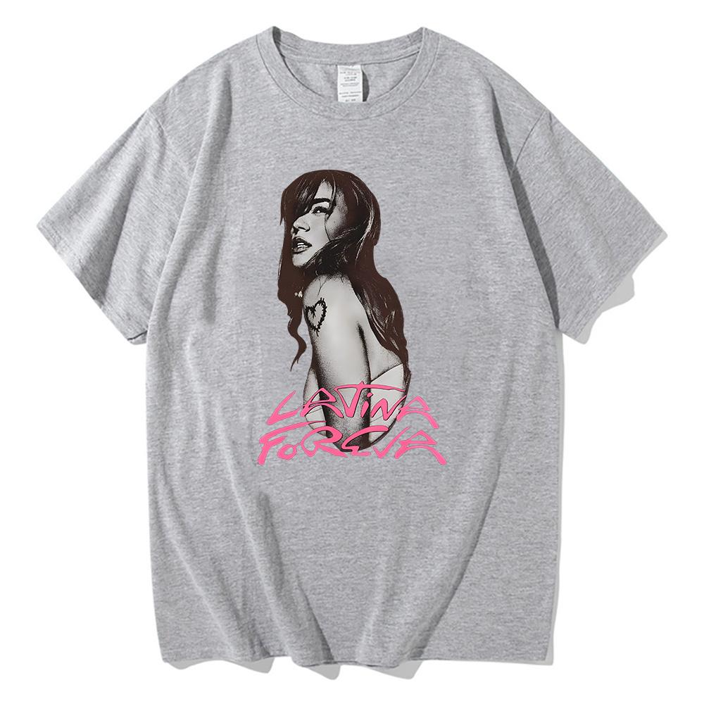 2025 New Karol G Cotton T-shirts Karol G LATINA FOREVA Tees Men Women Short Sleeve Retro Casual Tshirts Aesthetic Y2K Top Casual