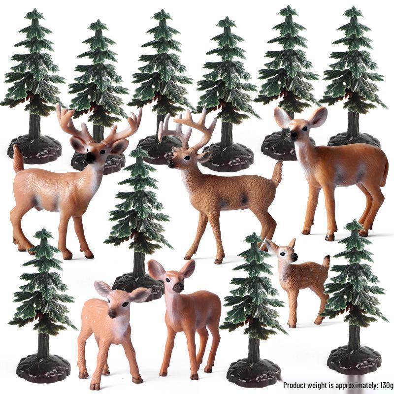 Cross-Border Christmas Wildlife Deer Model Cake Decoration Set