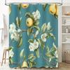 Modern bathroom decor shower curtain with floral fruit pattern for kids' bath area waterproof fabric washable home accessories B