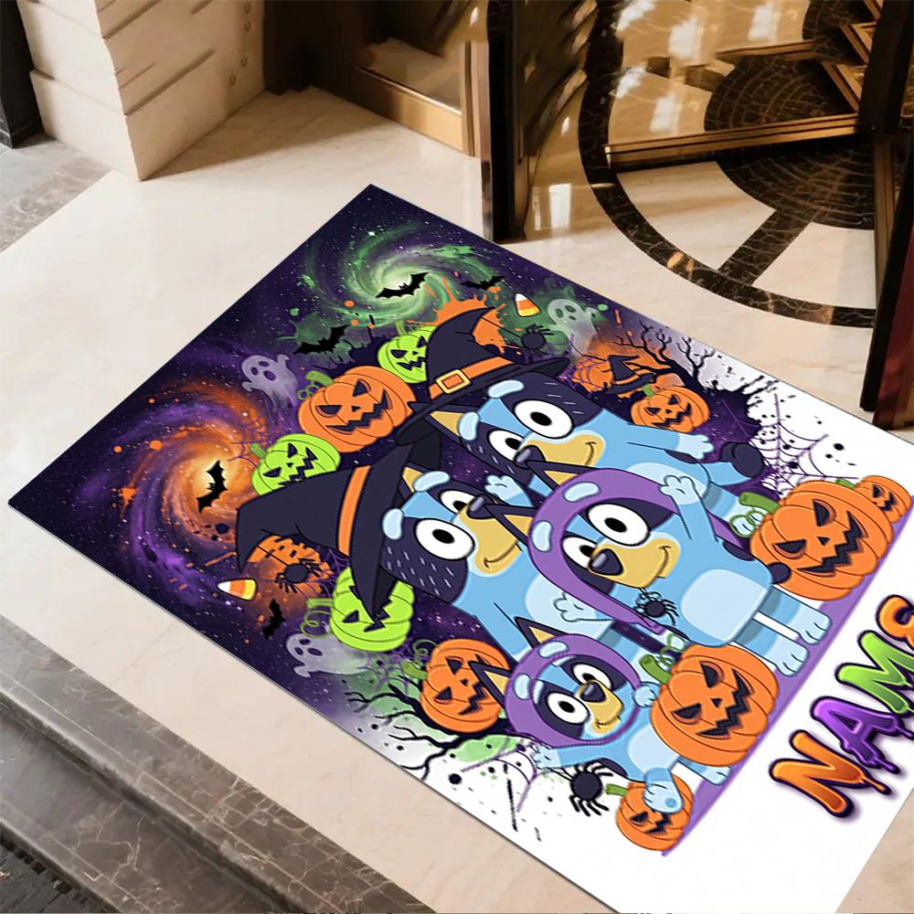 Halloween Pumpkin Adventure Customize Your Name Floor Rug Office Rug Suitable for Study Room Dining Room Outdoor Foyer Antislip Carpet