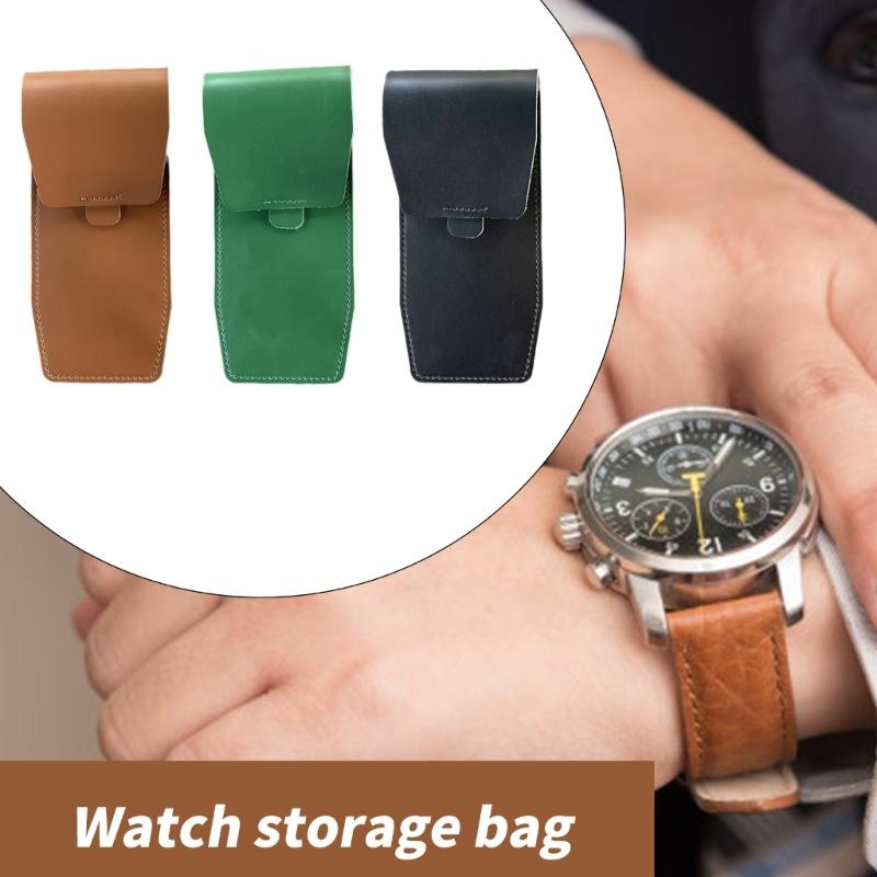 Elegant Waterproof Dustproof Watch Organizers Storage Bag with Adjustable Strap for Jewelry and Watches Home Use