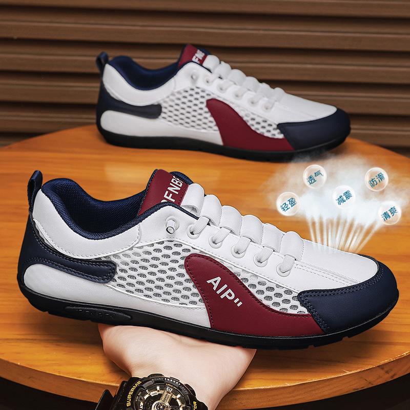 

New 2025 men s shoes summer fashion versatile mesh breathable hole sandals men s lazy one pedal 44