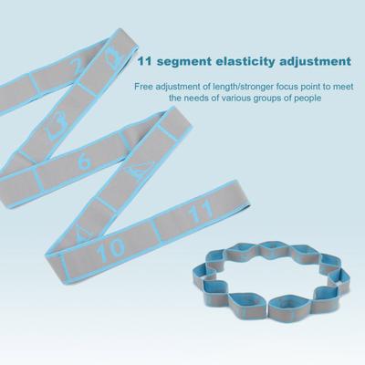 Yousheng Yoga Dehnband mit 11 Schlaufen Physiotherapie Pilates Ballett Tanz Körper Bein Dehner Elastisches Band Heim-Fitnessstudio Workout Widerstandsband