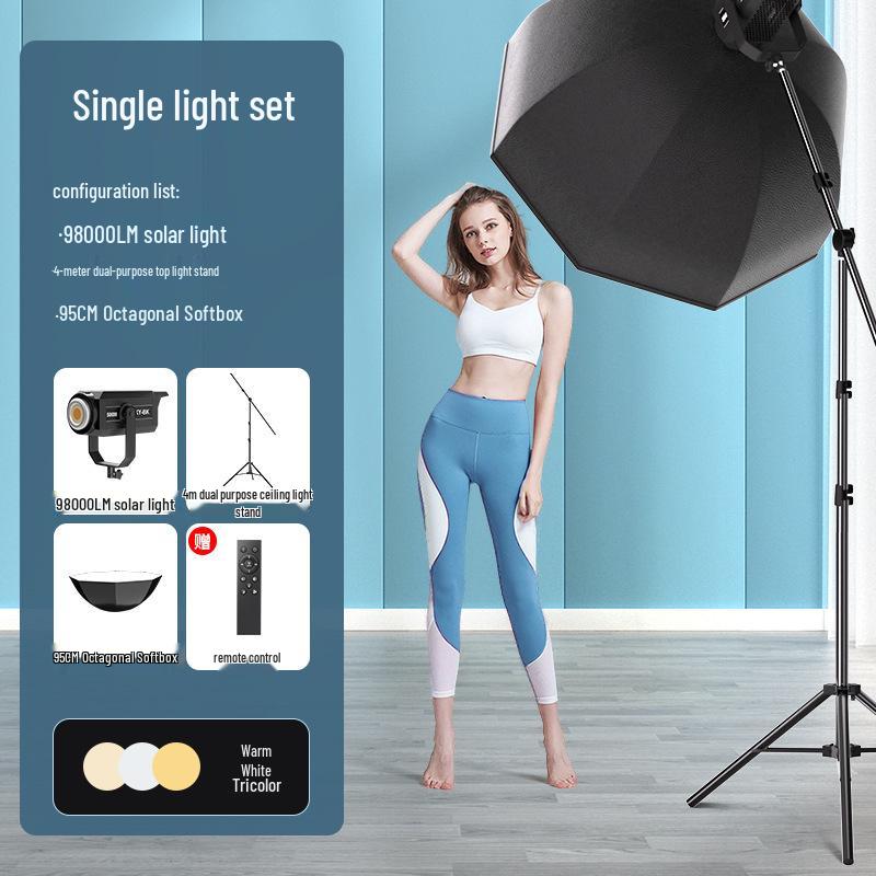 300W LED Studio Photography Light with Deep Parabolic Softbox