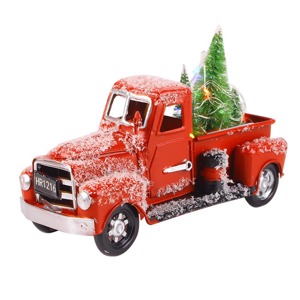 

Truck Car Model Christmas Tree Ornaments Vintage Handcrafted Car Crafts With Lights For Christmas Decoration Snowflake with lights #1