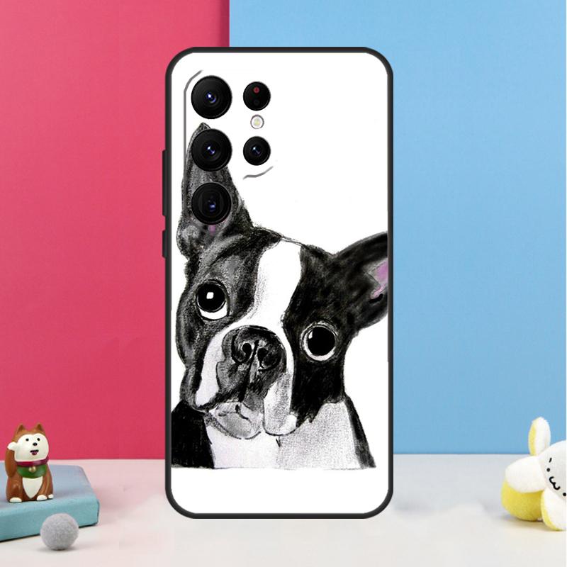 Boston Terrier Hunde Hülle Für Samsung Galaxy S24 Ultra S20 S21 S22 S23 S25 Plus S9 S10 S25 FE Rückabdeckung Schale