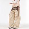 Europäischer & Amerikanischer Stil High-Sense Schnür-Cargohose mit Layered Wide-Leg Parachute Design