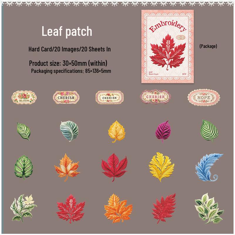 

Beautiful Day Embroidery Patch Series: Retro Journal Stickers - 6 Styles