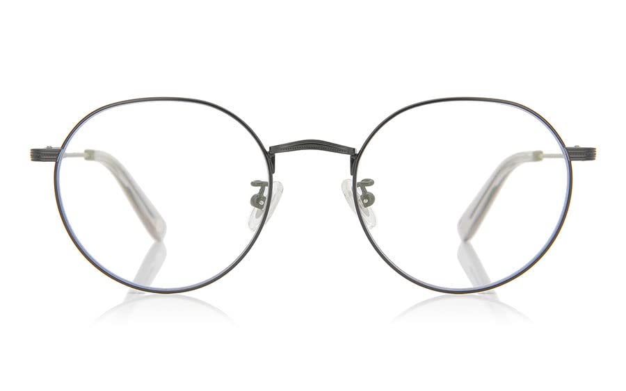 OWNDAYS Clear Fashionable Round Frame for Men and Blue Light UV Metal Sunglasses, Women, Blocking, Protection, Frame, Stylish, Black, CSU1001B-2S-C1