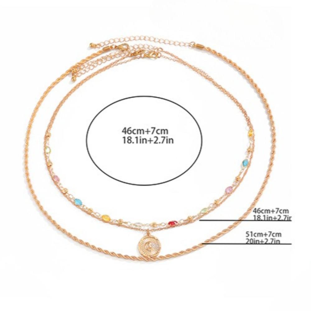 European and American Retro Three-layer Twist Chain Necklace, Men Stacked with Niche Collarbone Chain