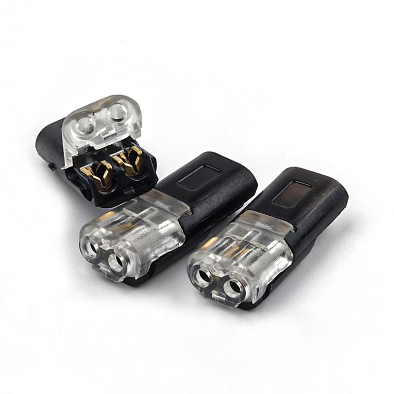 

10PCS 2 pin Pluggable Wire Connector Quick Splice Electrical Cable Crimp Terminal for 22-18AWG Car LED Strip Automotive Wiring 10PCS