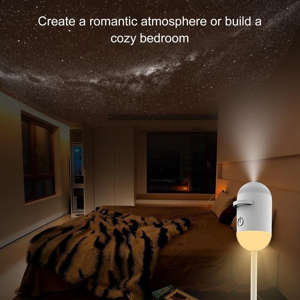 Mini Galaxy Star Projector Night Light Starry Sky Ambient Lamp USB Car Atmosphere Projector Light for Bedroom Sleep & Decoration