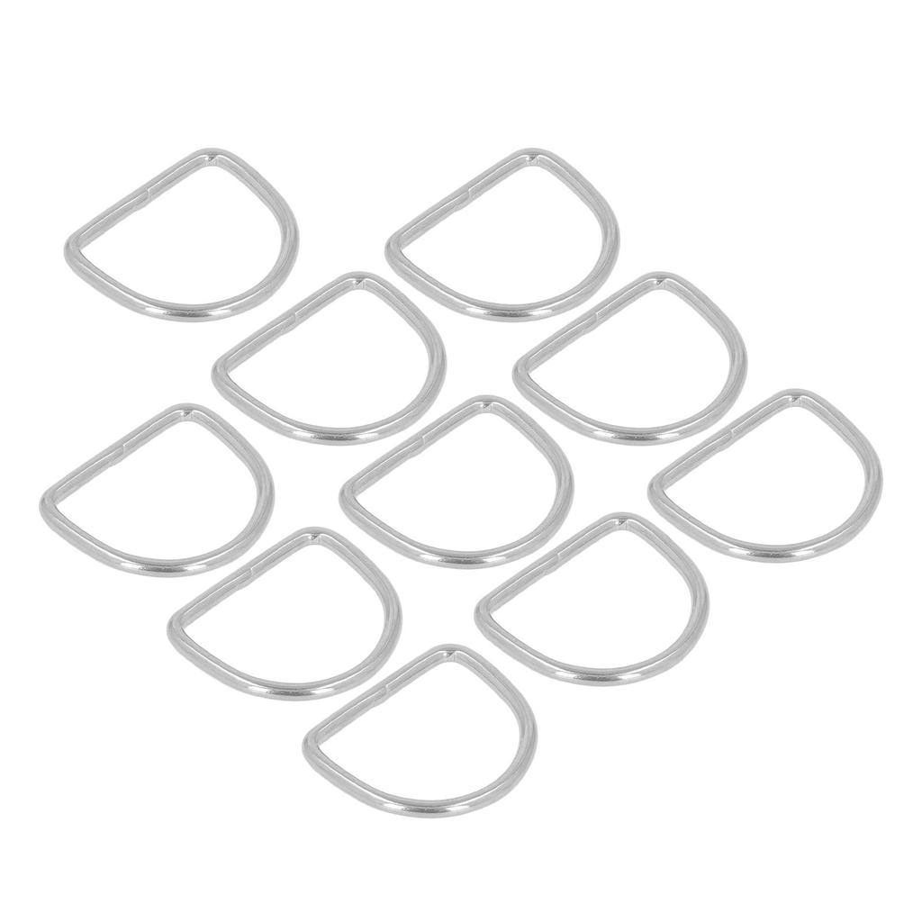 10Pcs 316 Stainless Steel D Rings 3mm Seamless Welding Half Round Rings Surfboard Kayak Accessories 25x18x3MM