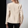Women's Slim-Fit Round Neck Long Sleeve Button Pocket Lined Cardigan Top Jacket