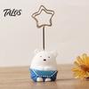 Durable Memo Clip Desktop Stand, Cartoon Animal Message Note Holder, Cute Resin Base Photo Healing Atmosphere Decor Display Clip, Table Number