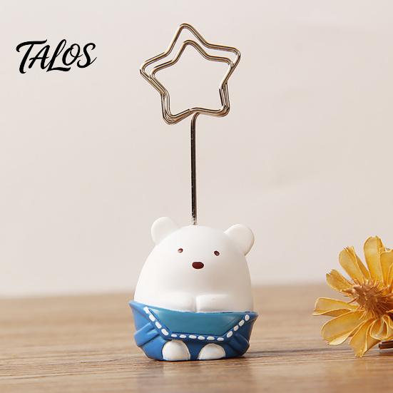 Durable Memo Clip Desktop Stand, Cartoon Animal Message Note Holder, Cute Resin Base Photo Healing Atmosphere Decor Display Clip, Table Number