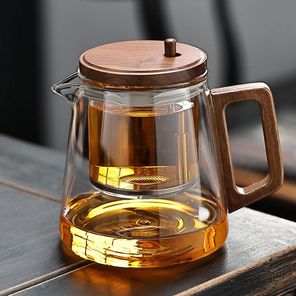Creative Tea Separation Glass Teapot 650ML One-button Filtering Teapot  Drinkware
