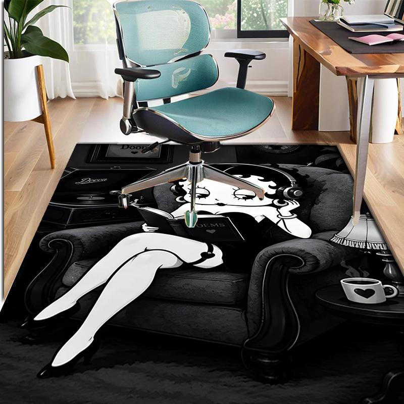 Betty Boop Pattern Rug, Indoor/Outdoor Mat, for Picnic, Gameroom, Bedroom, Office, Living Room, Home Decor Carpet, Birthday Gift