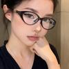 New high-end cat eye glasses women's fashion no-makeup artifact anti-blue flat mirror ultra-light TR frame