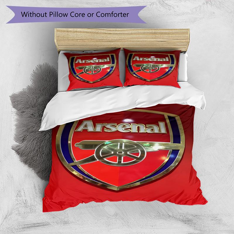 3pcs Duvet Cover Set (1*Duvet Cover + 2*Pillowcase, Without Core),football Team F.C Print Bedding Set, Bedroom Decor, All‑Season, Birthday Gift