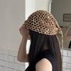 Ins Style Sequined Hollow Knitted Triangle Hair Scarf Bandana Retro Crochet Sheer Headscarf Women Summer Travel Photo Headband