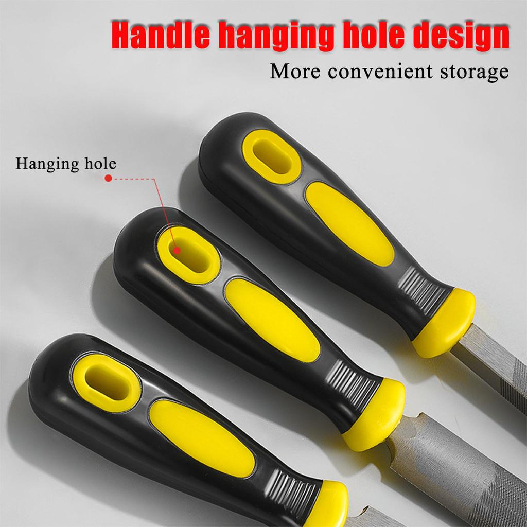 Needle File Set,Hand Metal Files, Hardened Alloy Strength Steel Set Includes Triangular, Round, and Half-Round File