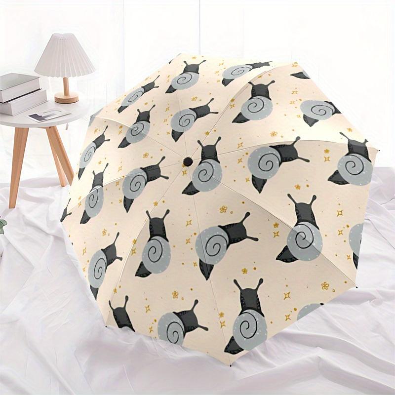 1pc Snail Shell Automatic Open/close Folding Compact Umbrella, 8-Rib Sturdy Canopy, Lightweight Portable, Everyday Use, Gift, Outdoor Umbrella, Travel