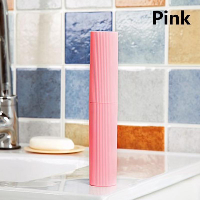 

Портативный дорожный держатель зубной щетки, держатель зубной пасты, футляр для хранения, коробка-органайзер розовый