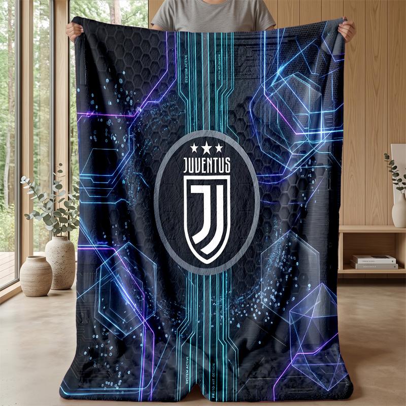 Coperta a tema Juventus FC Morbida coperta in flanella Coperta morbida tipo plaid Coperta accogliente per divano e letto per arredamento domestico