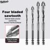7pc/set Four-Edged Serrated Eccentric Drill Tungsten Steel Serrated Drilling Bit For Ceramic Plastic Tile Ceramic Glass Concrete