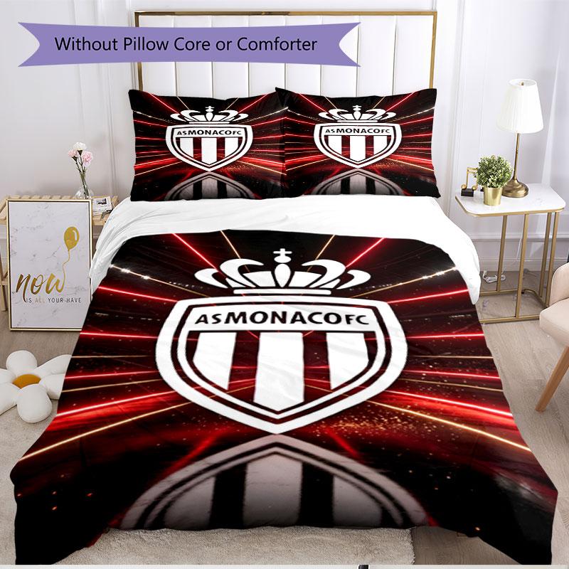 3pcs Duvet Cover Set (1*Duvet Cover + 2*Pillowcase, Without Core), AS Monaco Print Soft All‑Season Bedding Set, Home Bedroom Decor Gift