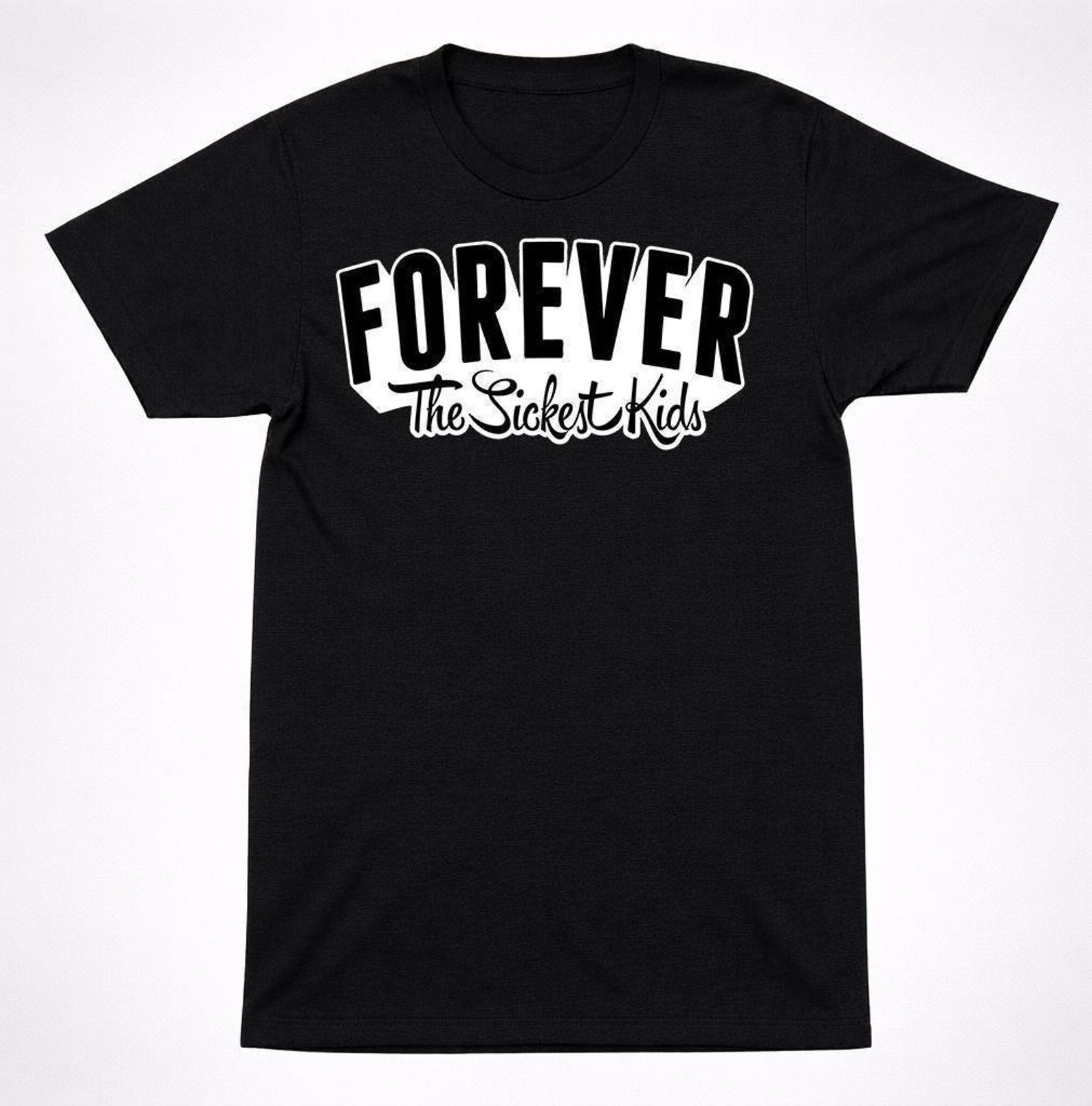 Forever The Sickest Kids Logo T-Shirt - Neon Pop Punk Band Tee - Black Cotton, Party Core Style, Nostalgic Warped Tour 3XL