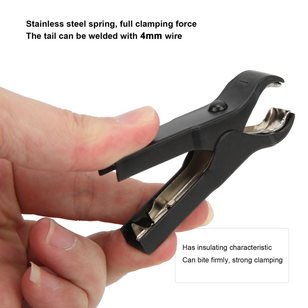 10pcs Electric Clip Stainless Steel Spring Design Strong Clamping Steel ABS Material Safe Charging Clamp for Wires 30A