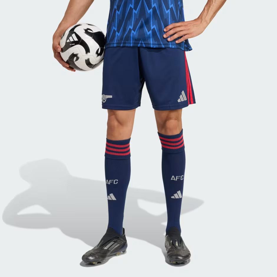 Adidas Arsenal Fan Version 25/26 Season Away Brand Logo Striped Moisture-Wicking Football Shorts Men Shorts JI9512