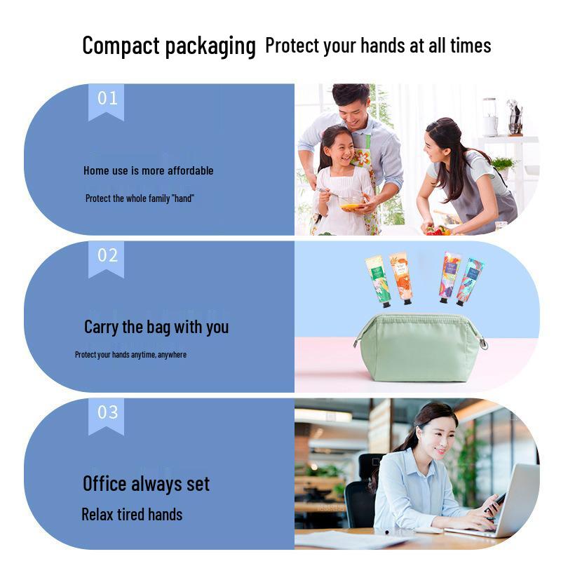 Taşınabilir Nemlendirici El Kremi Seti - Yağsız, Meyve & Çiçek Kokulu