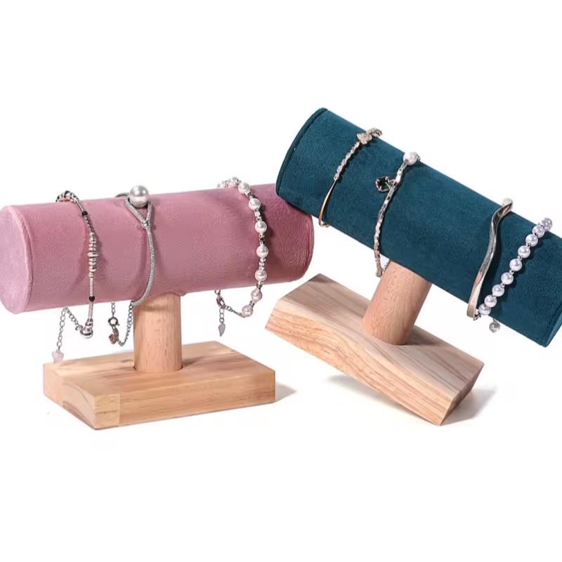 Wooden Vintage T-shaped Jewelry Storage Rack Bracelet Display Storage Rack Watch Bracelet Chain Bracelet Jewelry Display Props