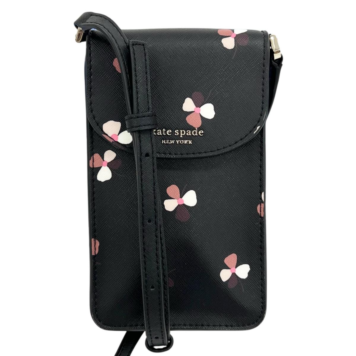 Kate Spade Floral pattern Dusk Buds Shoulder Bag leather black Women Used