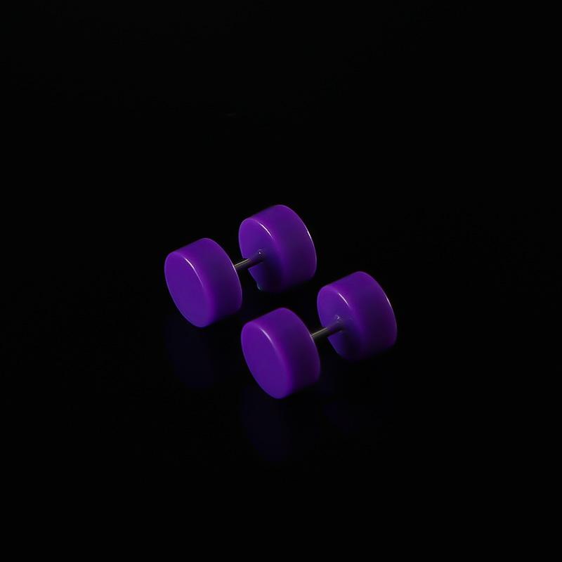 2Pcs Acrylic Dumbbell Round Piece Earrings Fresh and Lovely Earrings Barbell Piercing Jewelry