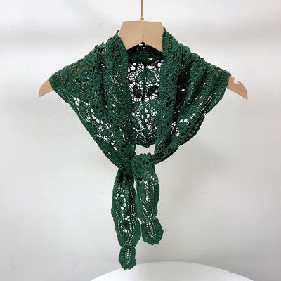 Damen Frühling und Sommer Baumwolle Dreieckstuch Filigran Gestrickt Strand Bandana Wickeltuch Pashmina Stola Foulard Hijab