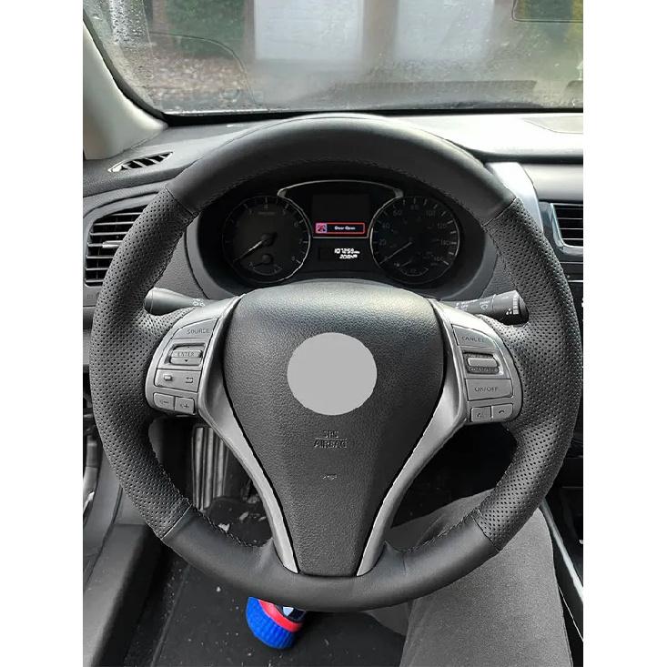 For Nissan Qashqai X-Trail Altima 2014-2017 Teana Tiida 2015 Navara Car Inner Steering Wheel Perforated Microfiber Leather Cover