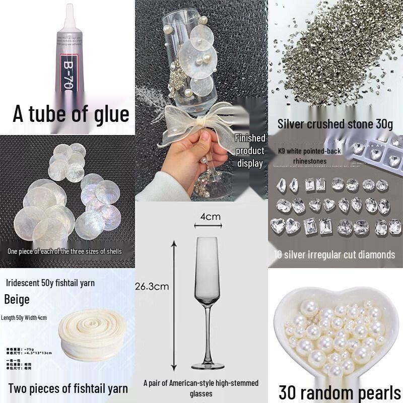 DIY Butterfly Tassel Wedding Champagne Glass Kit