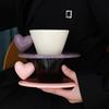 BRHeart Shaped Couple Coffee Cup Ceramic Cup&saucer Dining Table Coffee Mug Milk Mugs Afternoon Tea Teacup Fruit Juice ContainerEY