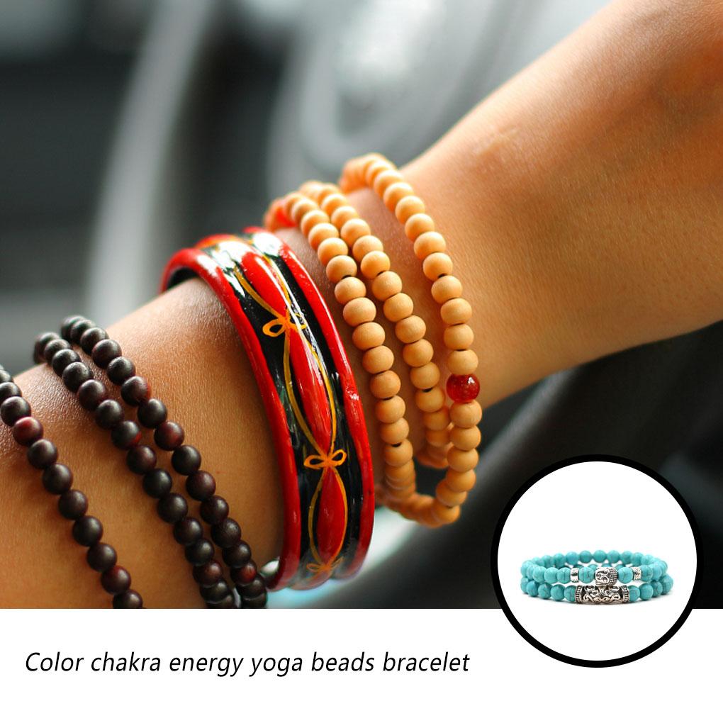 Womens Stone Bracelet Memorable Natural Stone Beads Bracelet Elegant Light Elastic Turquoise Buddha Jewelry Meaningful Beauty