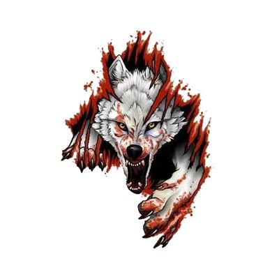 Autoaufkleber Personalisierte Kreative Aufkleber Wütender Wolf Auto Dekoration Wasserdicht und Sonnenschutz PVC 15*11cm