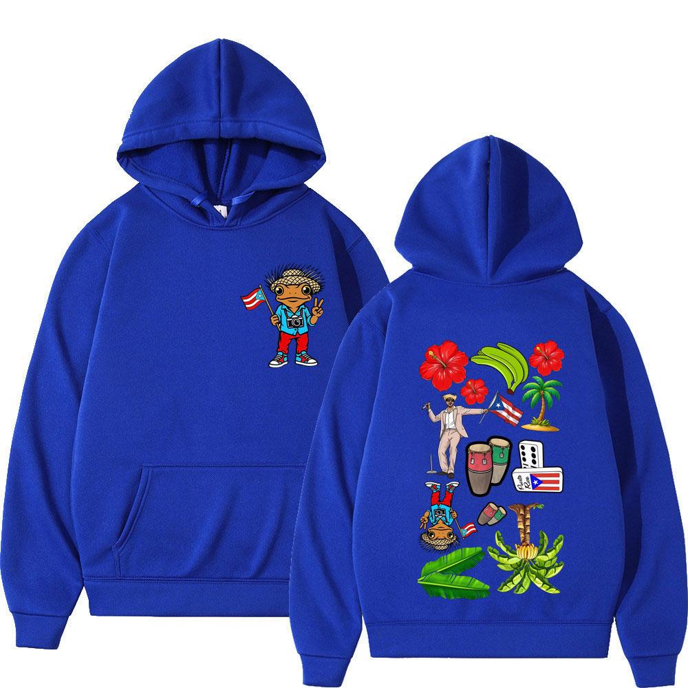 Felpa Rapper Bad Bunny Debi Tirar Mas Fotos DTMF Felpa con Stampa Moda Uomo Donna Pullover Largo