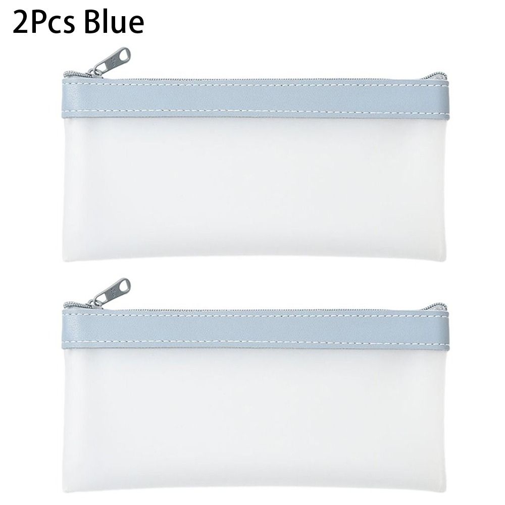 2Pcs Simple Pencil Bag Stationery Box Stationery Organizer Holder Durable School Cases