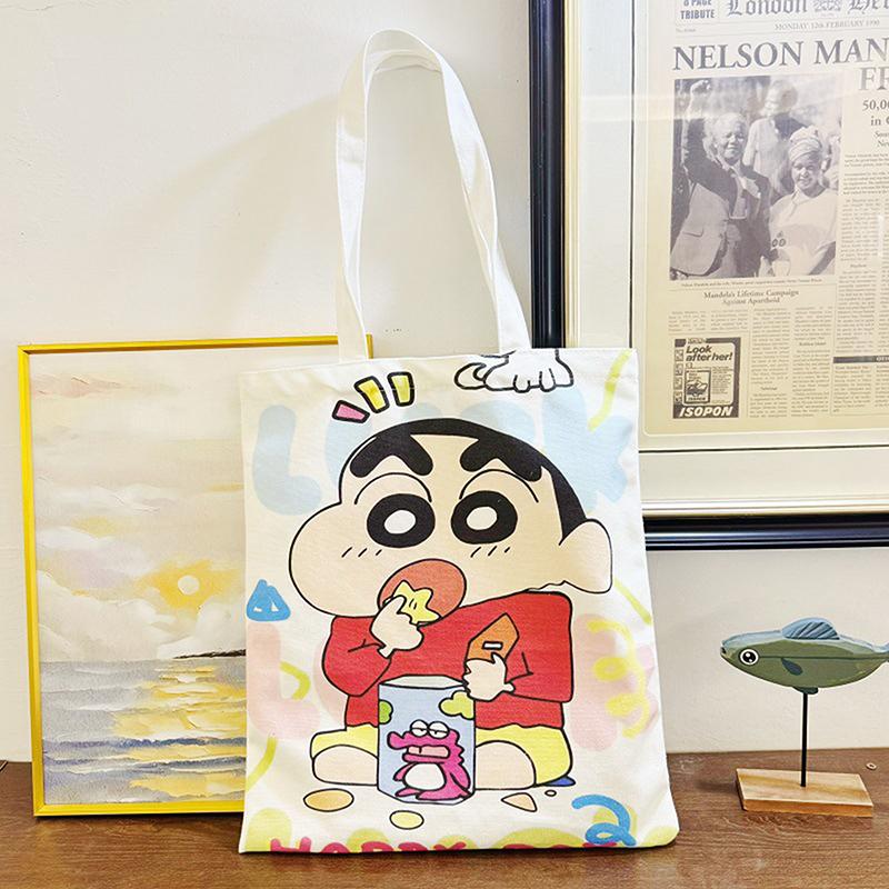 Cartoon Kawaii Canvas Bag Novelty Creative Tote Bag Daily Large Capacity Shoulder Bag Cute Handbag Gifts