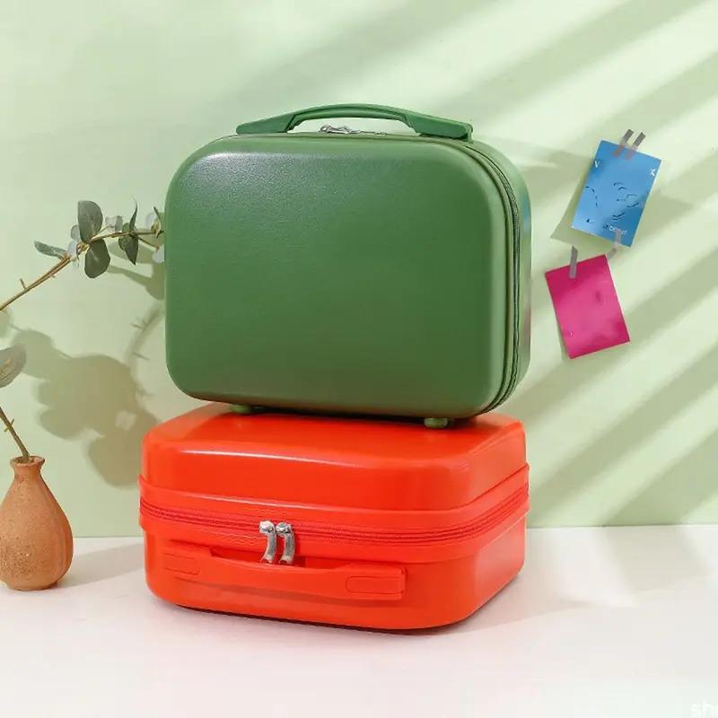 14 inches mini women carry on suitcase short trip travel luggage make up travel bags