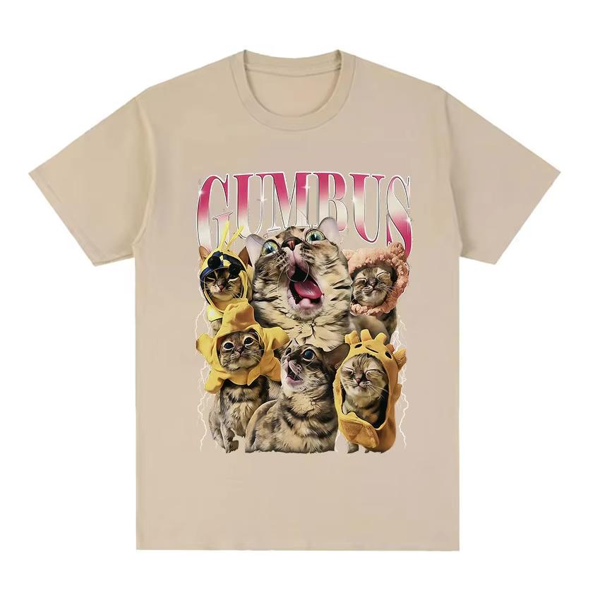Vintage Gumbus Funny Cat Meme Graphic Tshirt Unisex Unisex Fashion Harajuku Short Sleeve T Shirt Oversized High Quality Cotton Tees